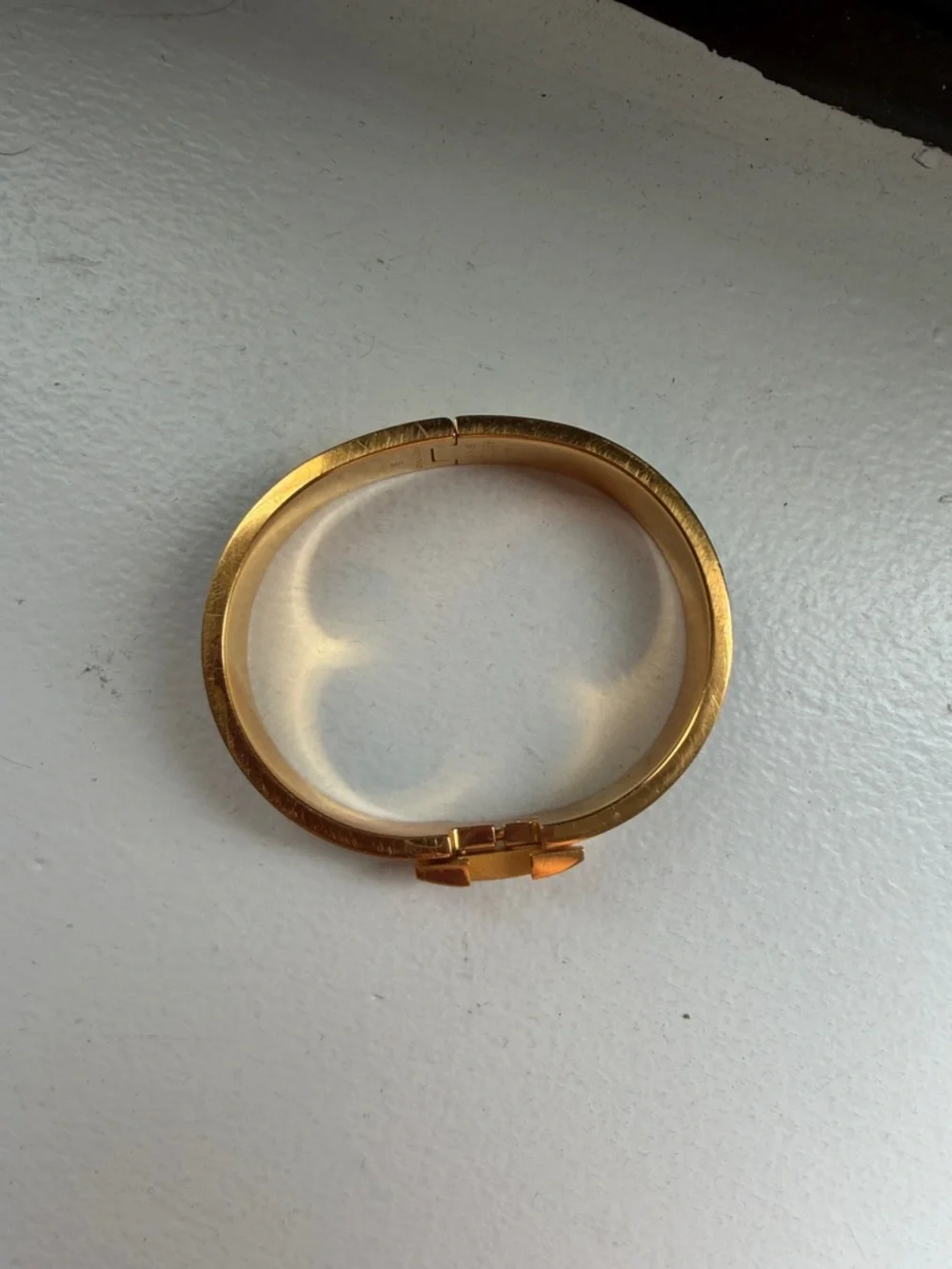 Hermes Gold-Tone Bracelet with Black Enamel Inlay (small size and Authentic!)